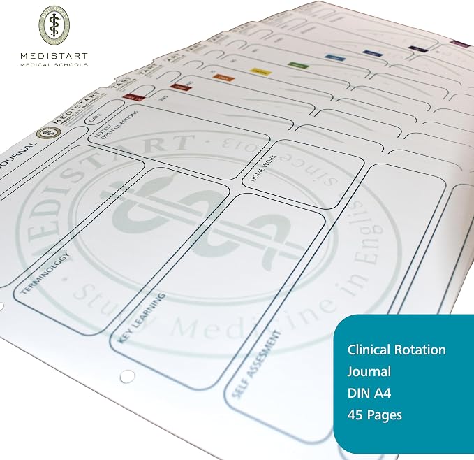 Diario clínico para estudiantes de medicina: notas para pacientes, hojas de rotación clínica, páginas de registro y reflexiones de aprendizaje - Image 2